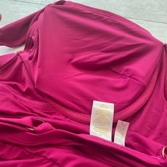 Anne Cole Signature Womens Plus Size Live In Color Underwire Swim Dress 16W - Picture 9 of 11